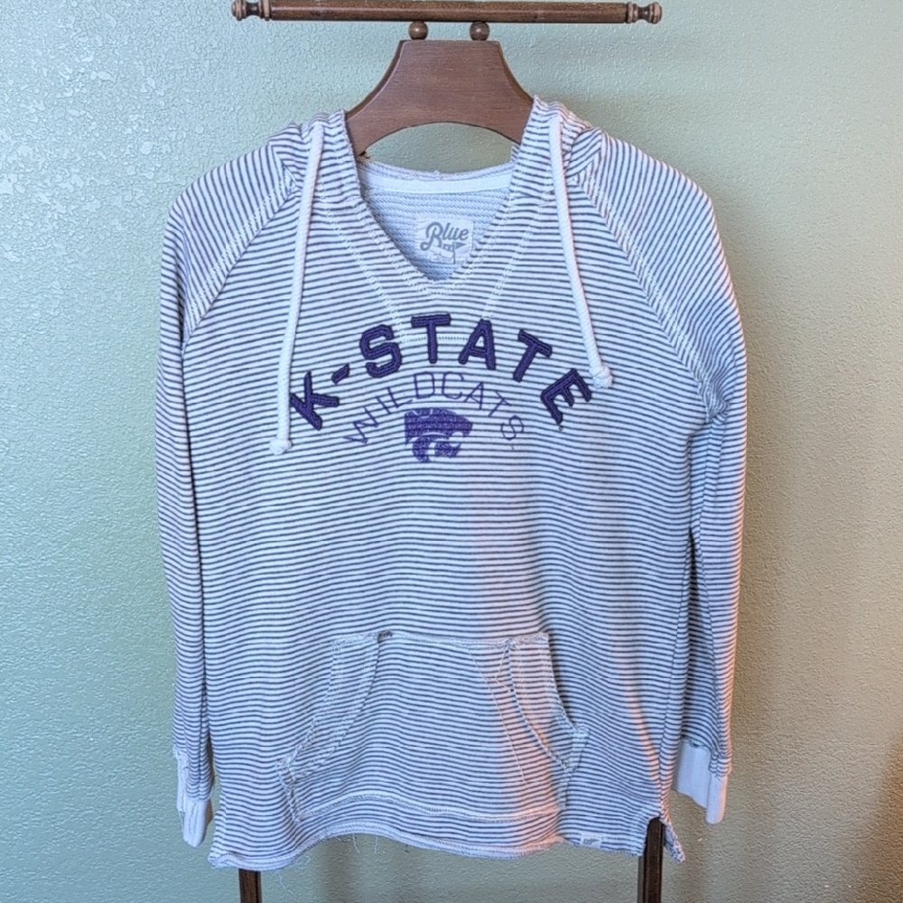 Blue 84 Women's K-State Wildcats Striped Hoodie